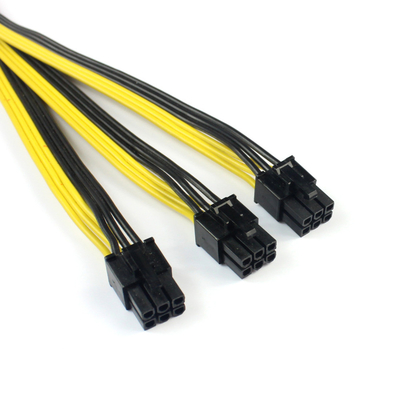 Câble de diviseur de cordon de secteur de diviseur de rallonge de manière de S7 S9 3 pour le mineur PCIe PCI Express de BTC